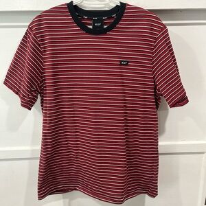 HUF Red and White Short Sleeve Tee